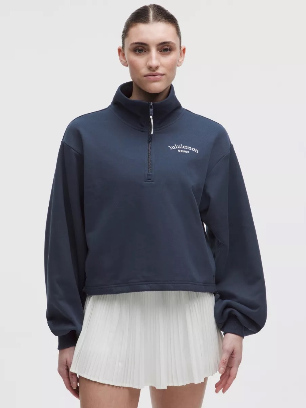 Lululemon XL Cotton Terry Tennis Half Zip Pullover Sweatshirt